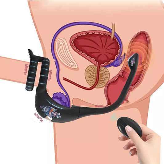 Penis Cock Ring Anal Vibrator Butt Plug Male Prostate Massager Sex Toys for Men