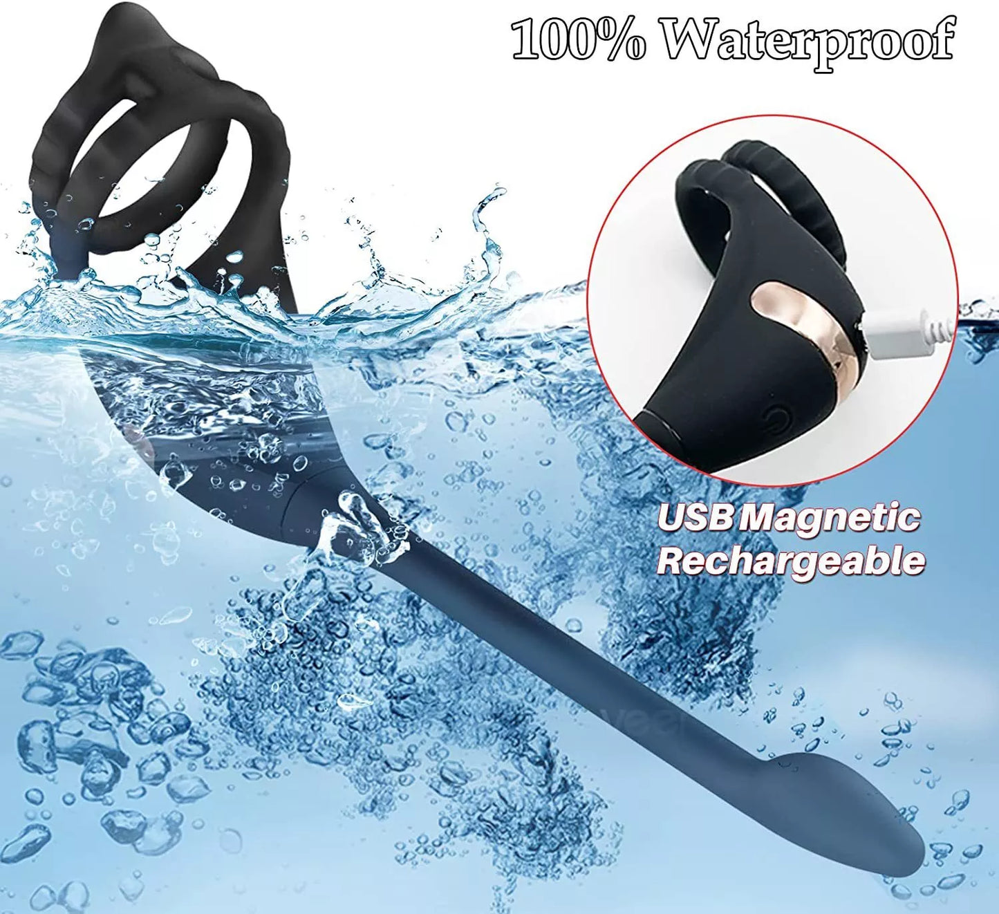 Penis Cock Ring Anal Vibrator Butt Plug Male Prostate Massager Sex Toys for Men