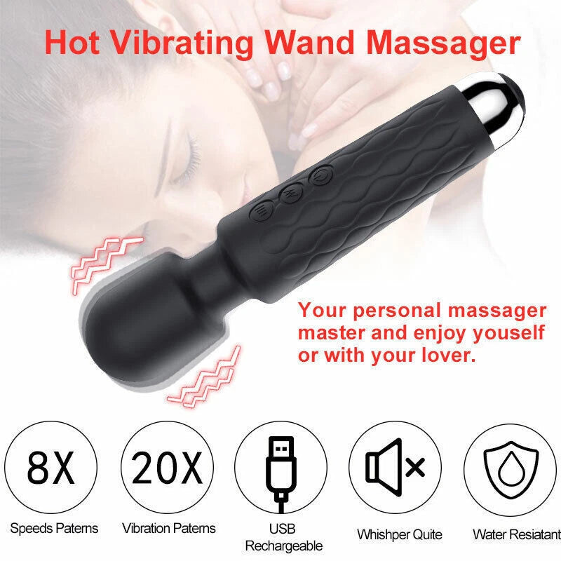 10" Dildo Double Head G-spot Clit Vibrator Massage Wand Adult Sex Toys for Women
